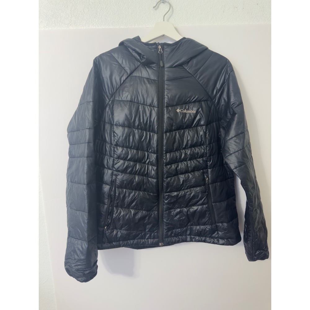 Columbia Omni-Heat 650TD TurboDown Hooded Puffer Jacket Mens Black Quilted